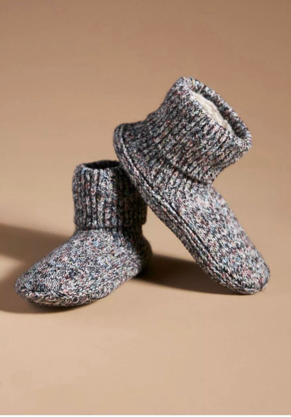 BOMBAS Sherpa-Lined Bootie Gripper Slippers-XL {NWOT}